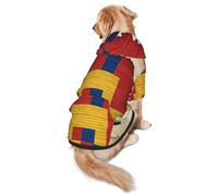Romania Flag Map With Horizontal Lines Print Soft Dog Hoodie For Medium To Large Dogs, Warm And Breathable Winter Pet Sweatshirt, Easy To Wear Jumper For Cold Weather