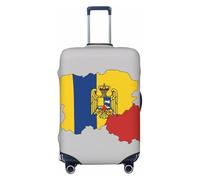 Romania Flag map01 Print Travel Luggage Cover Suitcase Cover Protector Suitcase Washable Baggage Covers Anti-Scratch