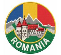 Romania Flag Patch Embroidered Iron-on/Sew-on Badge (3.5 Inch) Balkan Travel Europe Vacation Souvenir Bucharest Emblem Gift Patches