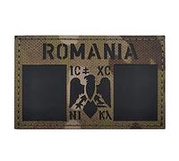 Romania Flag Reflective Patch IR Infrared National Flags Sew on Emblem Morale Tactical Military Armband Badges Loop Hook Decorative DIY Patches Appliques (CP)