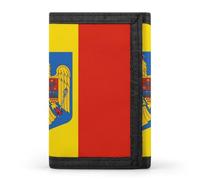 Romania Flag Romanian Coat of Arms Men's Trifold Wallet Credit Card Holder
