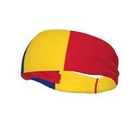 Romania Flag Sports Moisture Wicking Wristband Non-Slip Elastic Sweat Wristband for Running Yoga Training, Unisex