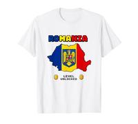 Romania Flag Tshirt, Romanian Tshirt, Romania Flag for Kids Value Graphic T-Shirt, Men, White, L