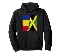 Romania Jamaica Half Flag Romanian Jamaican Heritage Pullover Hoodie