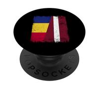 Romania Latvia Half Flag Romanian Latvian Heritage PopSockets Adhesive PopGrip