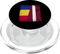 Romania Latvia Half Flag Romanian Latvian Heritage PopSockets PopGrip for MagSafe