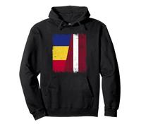 Romania Latvia Half Flag Romanian Latvian Heritage Pullover Hoodie