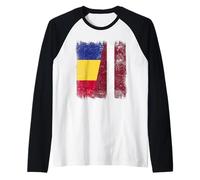 Romania Latvia Half Flag Romanian Latvian Heritage Raglan Baseball Tee