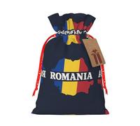 Romania Map Drawstring Gift Bags Small Item Treats Wrapping Storage Bags Christmas Birthday Party Holiday