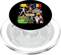 Romania Map Landmarks Culture Travel Souvenir Romanian flag PopSockets PopGrip for MagSafe