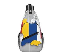 Romania Position Flag Map Crossbody Sling Bag Crossbody Shoulder Chest Bag Shoulder Strap Waist Fanny Pack Men Women