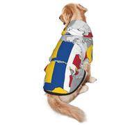 Romania Position Flag Map Dog Hoodie for Medium Large Dogs, Warm Soft Pet Sweatshirt, Easy to Wear Jumper Clothes