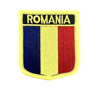Romania Romanian Europe European EU Flag Iron On Embroidered Fabric Sew On Patch Pack of 1