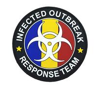 Romania Romanian Flag Infected Outbreak Response Team Glow in the Dark PVC Airsoft Morale Patch