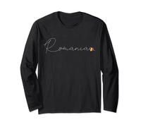România Simple Love Romanian Flag Heart on Romania Long Sleeve T-Shirt