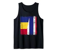 Romania Thailand Half Flag Romanian Thai Roots Tank Top