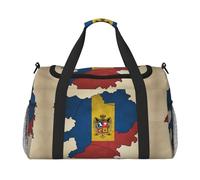 Romania three-dimensional flag map print Travel Duffle Bag Gym Bag for Women,Puffer Tote Bag,Weekender Overnight Bag Organizer, Black, One Size
