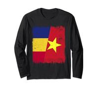 Romania Vietnam Half Flag Romanian Vietnamese History Long Sleeve T-Shirt
