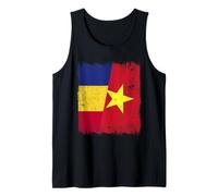 Romania Vietnam Half Flag Romanian Vietnamese History Tank Top