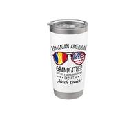 Romanian American Grandfather Romanian Fathers Day Stainless Steel Insulated Tumbler