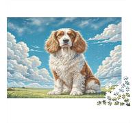 Romanian Mioritic Shepherd 1000 Piece Premium Paper Jigsaw Puzzle Family Cocker Spaniel in Meadow Adults Kids Educational Creative Problem Solving Group Play Indoor Leisure Game 70x50cm/1000pcs