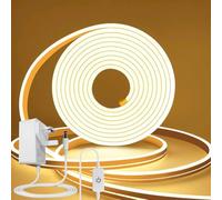 ROMANJOY 10M LED Strip Light Warm White 2700K, IP67 Waterproof Dimmable | Safe Silicone, 24V Outdoor LED Strip Flexible, Cuttable Neon Rope Light for Garden/Bedroom/Ceiling/Kitchen/Wall/Eaves