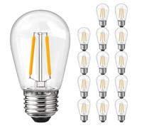 ROMANJOY E27 S14 Bulb Outdoor for Garden String Lights Replacement, 15Pack