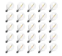 ROMANJOY G40 LED Bulbs for Outdoor, Warm White 2200K, 1W E12 Globe Bulbs for G40 Outdoor String Lights, 230V Non-dimmable Clear Glass LED Lights for Garden, 25 Pack