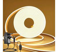 ROMANJOY LED Strip 10M Warm White 2700K Dimmable, 24V Cuttable Neon Rope Light, Outdoor Waterproof Silicone Strip Lights for Garden, Bedroom, Ceiling, Cabinet, Kitchen, Wall, Eaves