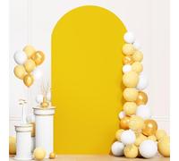 ROMANKAS 6.6ft Wedding Arch Cover Gold Spandex Arch Covers Spandex Fitted Arch Backdrop Cover Stretchy Backdrop 2-Sided Arch Stand Cover Chiara Arch Cover for Happy Birthday Themed Party Banquet