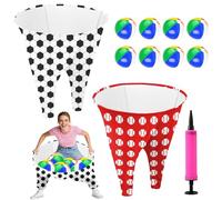 ROMANKAS Granny Pants Yard Game, 2PCS Granny Pants Outdoor Game with 8 Bouncy Balls & 1 Air Pump（Random Color）, Granny Pants Game Grandma Pants Outdoor Game for Adults and Family Group Activities