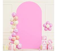 ROMANKAS Pink Arch Cover 7.2 ft Backdrop Arch Cover Wedding Arch Covers Stretchy Backdrop Spandex Arch Cover Arched Wall Cover Chiara Arch Cover Fabric 2-Sided Arch Stand Cover for Wedding Banquet