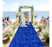ROMANKAS Royal Blue Aisle Runner Sequins Aisle Runners 2FTx15FT Shimmer Carpet Runner for Party Wedding Walkway Runners Rug for Bridal Baby Shower Reception Decoration