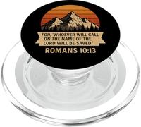 Romans 10:13 Christian Mountain Sunset Bible Verse T-Shirt PopSockets PopGrip for MagSafe