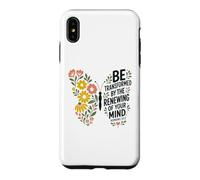 Romans 12:2 Bible Verse Spring Floral Butterfly Affirmation Case for iPhone XS Max