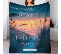 Romans 1212 Quote Blanket for Women Luxury Throw Blanket Large for Settee Personalised Christmas Birthday Gifts 60x80inch(150x200cm)