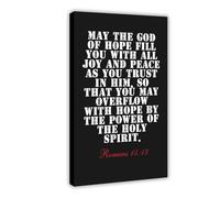 Romans 15 13 May The God of Hope Fill You with All Joy And Peace As You Trust in Him Bible Black And White Canvas Modern Poster Wall Art Prints Paintings Living Room Bedroom Decor 24x36inch(60x90cm)