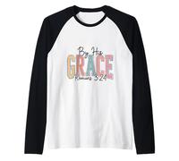 Romans 3:24 Scripture Divine Favor Design Raglan Baseball Tee