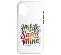 Romans 5:8 - His Life Saved Mine Colorful Case for iPhone 16