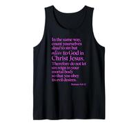 Romans 6:11 Alive to God in Christ Jesus Bible Verse Prayer Tank Top