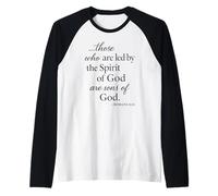 Romans 8 14 Those Who are Led by The Spirit Scripture Bible Raglan Baseball Tee
