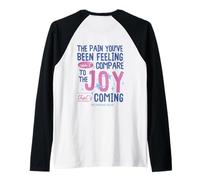 Romans 8:18 Bible Joy is Coming Inspirational Christian Raglan Baseball Tee