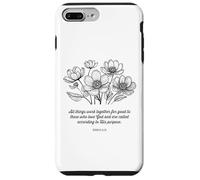 Romans 8:28 All Things Bible Verse Flower Design Christian Case for iPhone 7 Plus/8 Plus