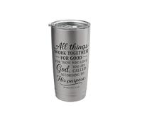 Romans 8:28 All Things Work Together for Good Bible Verse Stainless Steel Insulated Tumbler