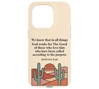Romans 8:28 Bible Verse Christian Faith Desert Case for iPhone 15 Pro