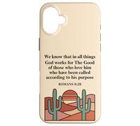 Romans 8:28 Bible Verse Christian Faith Desert Case for iPhone 16 Plus