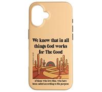 Romans 8:28 Desert and Cactus Christian Faith Southwest Case for iPhone 16