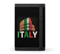 Romans-Colosseumes Italian Flag Trifold Wallet Portable Slim Purse Wallet Card Holder with Zip for Men Women