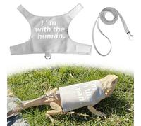 Romansk Bearded Dragon Harness and Leash Set - Escape Proof Adjustable Lizard Reptiles Harness Clothes with Short Leash for Walking Outdoor
