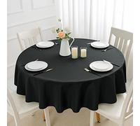 Romanstile Black Table Cloth round wipe clean,160 CM,washable,water resistant,round Tablecloth,Table Cover for Christmas Dining Party Wedding Winter New Year Decorations,Outdoor,Garden,Coffee Table